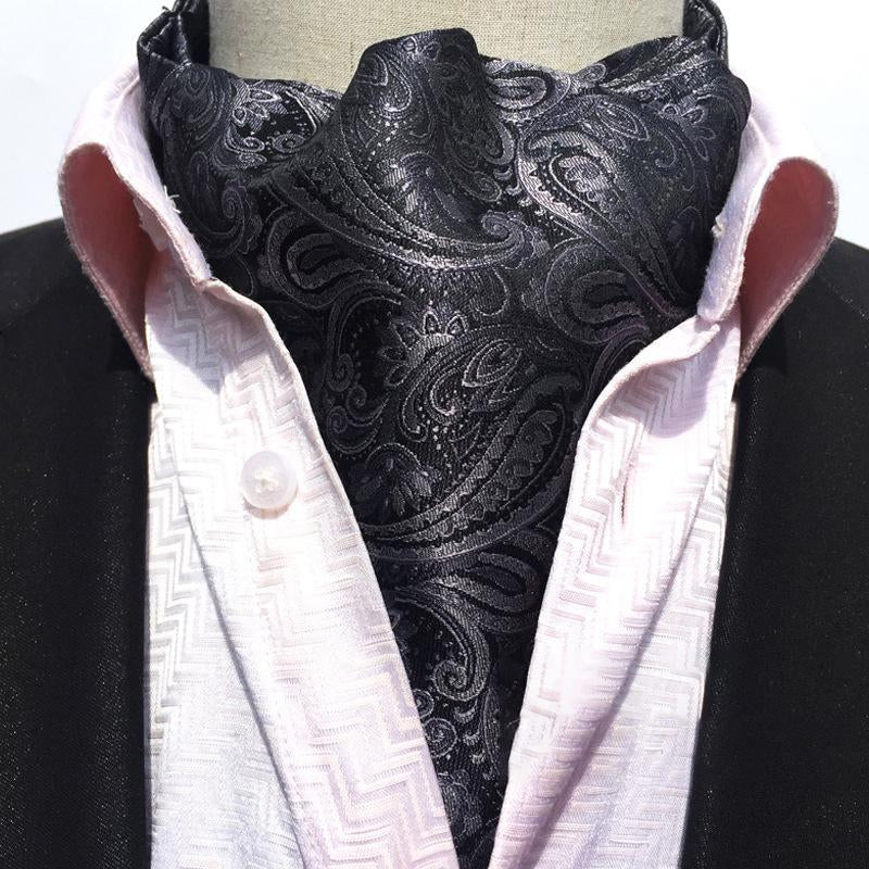 Mens Vintage Paisley Jacquard Suit Shirt Collar Scarf 56954792M