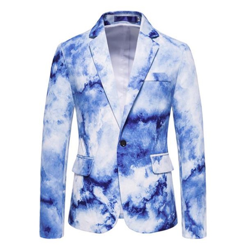 Mens Splatter Print Single Breasted Casual Blazer 03673297M
