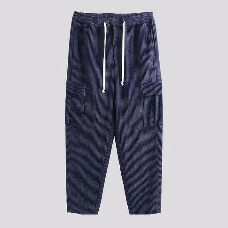 Mens Corduroy Sport Loose Straight Multi Pocket Pants 26046515M