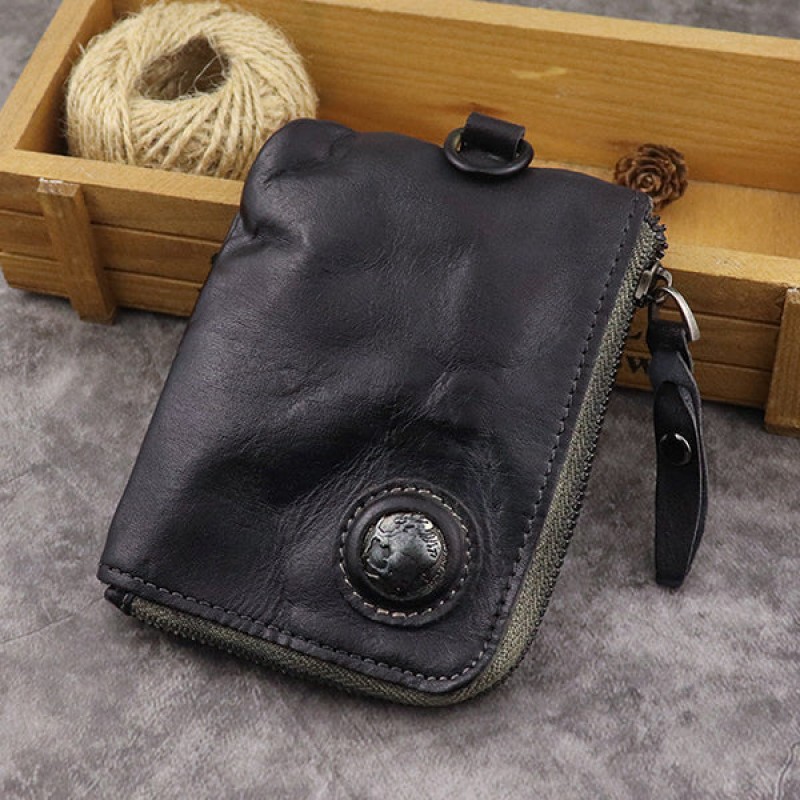 VINTAGE HANDMADE COWHIDE WALLET 65218738M