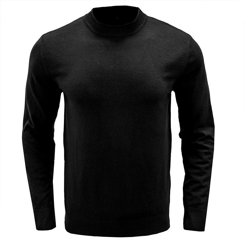 Mens Solid Round Neck Casual Sweater 27207117Z