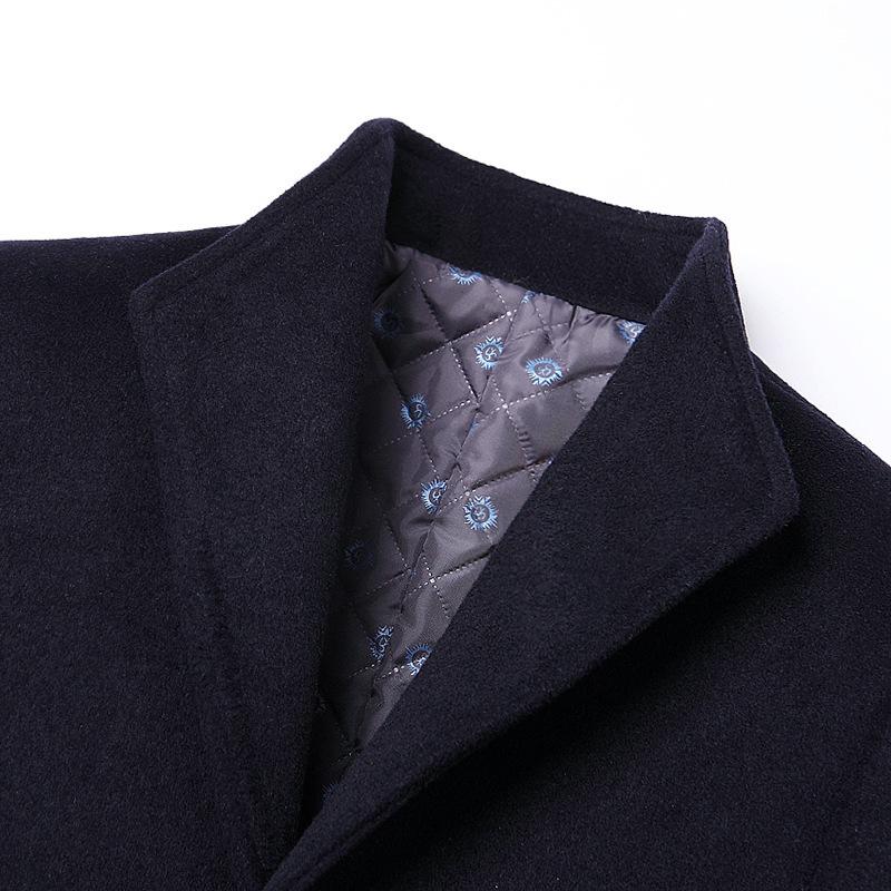 Mens Lapel Single Breasted Woolen Coat 30371092Z