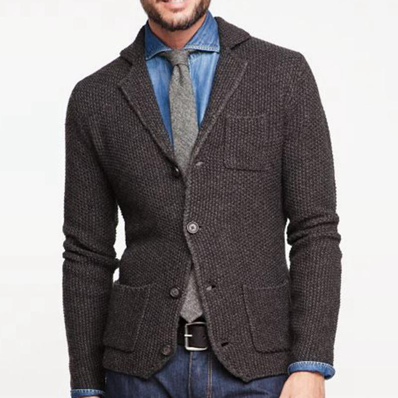 Mens Knitted Vintage Long Sleeve Jacket 41740990X