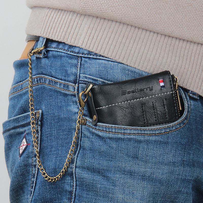 Mens Vintage Letter Zipper Snap Wallet 51317846Y