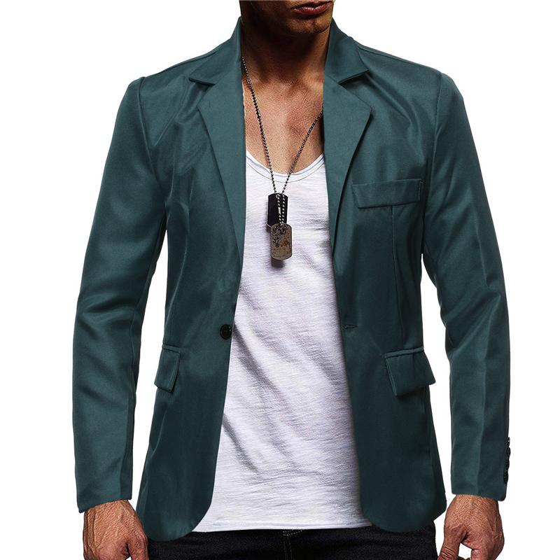 Mens Solid Color Single Breasted One Button Blazer 77926916X