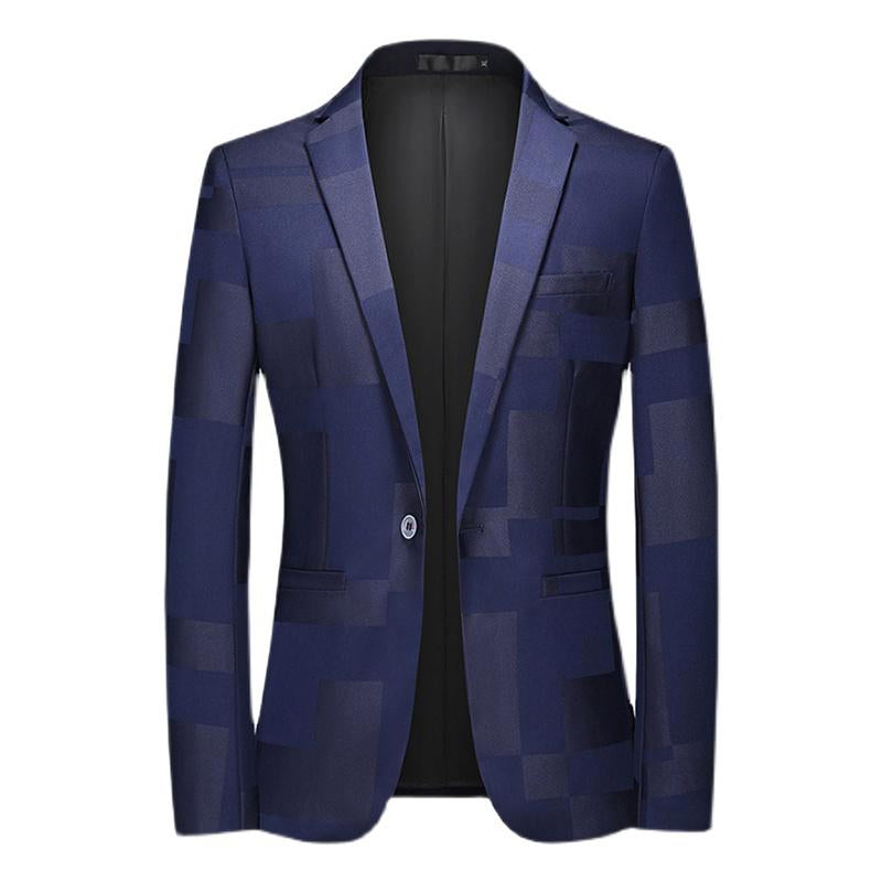 Mens Vintage Print Slim Fit One Button Blazer 53772172M