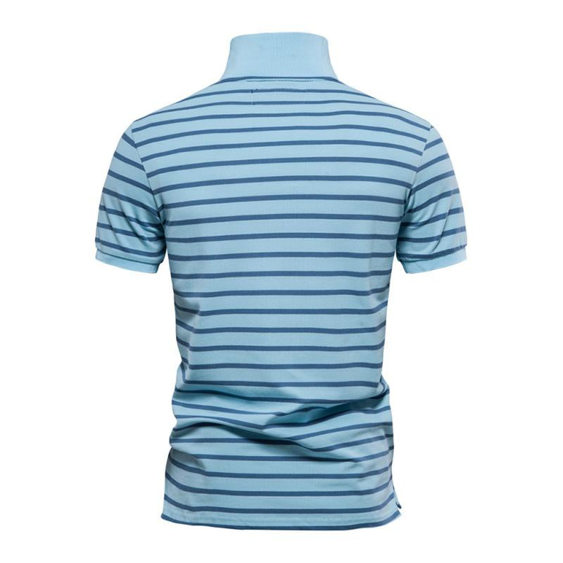 Mens Casual Striped Short Sleeve Polo Shirt 86353844M