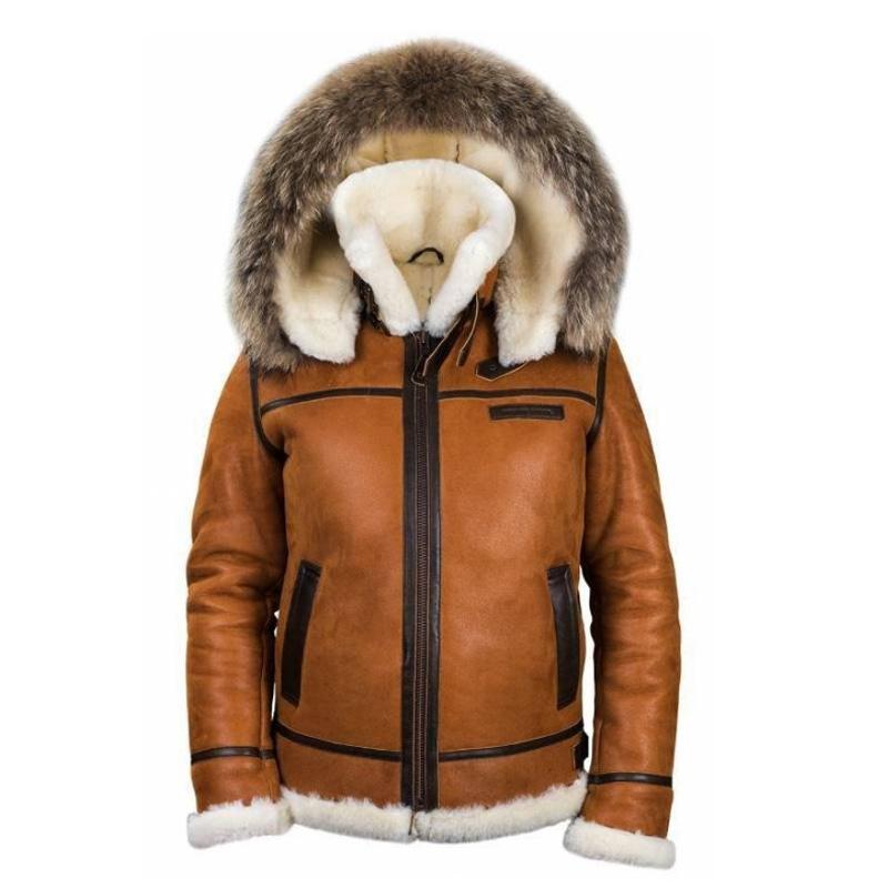Mens Vintage Zip Thick Leather Coat 55852562X