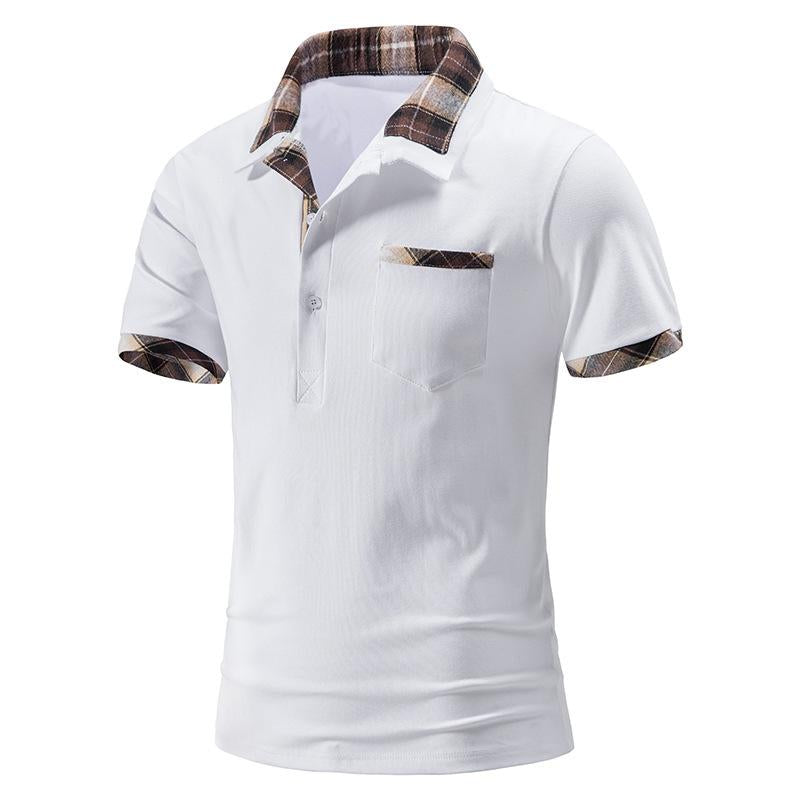 Mens Printed Stitching Short-Sleeved Polo T-Shirt 01312847Y