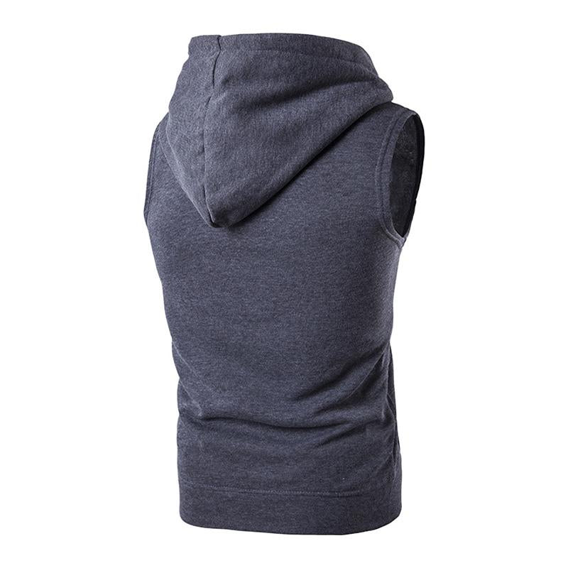 Mens Sport Hooded Kangaroo Pocket Sleeveless Tank Top 84168898M