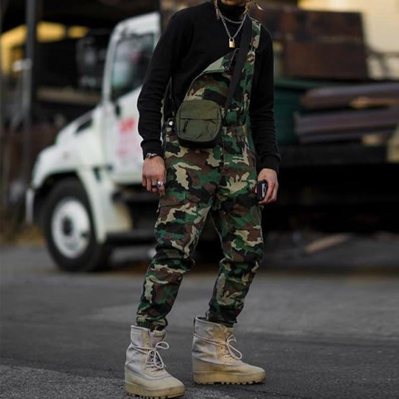 Men Casual Camouflage Cargo Overalls 08953034Y