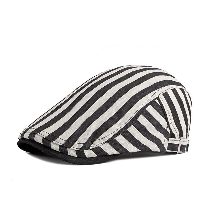 Mens Retro Thin Breathable Stripe Hat 23806389X