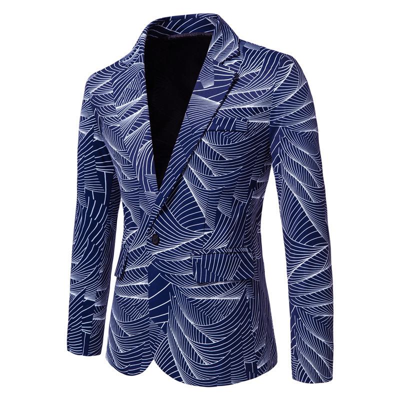 Mens Printed Multi-Pocket Blazer 17967733X