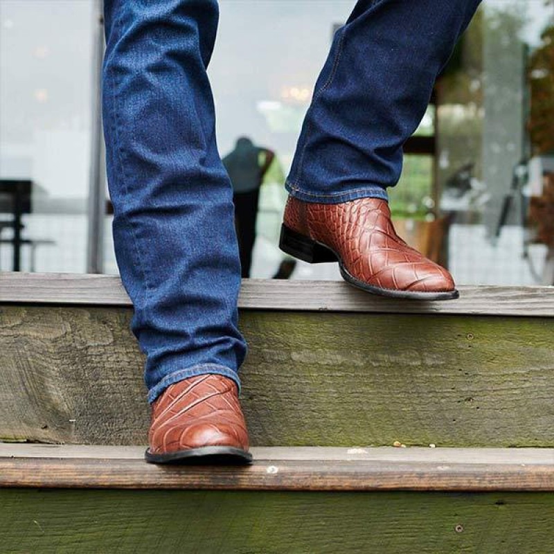 MENS VINTAGE CROCODILE WESTERN COWBOY BOOTS 33120809C