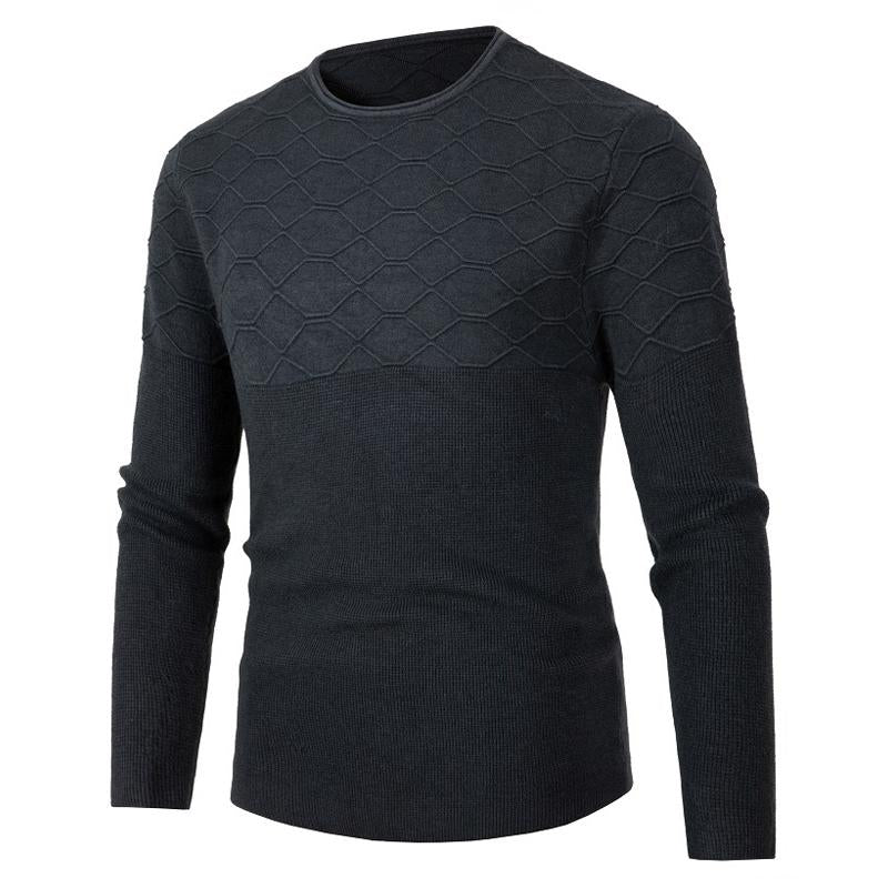 Mens Solid Color Long Sleeve Knitwear 10077249Y