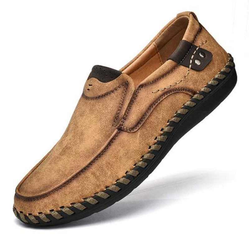 MENS RETRO SLIP-ON LEATHER SHOES 09572323