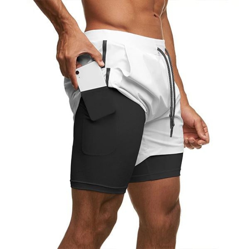 Mens Double Layer Quick Dry Sports Shorts 36316818M