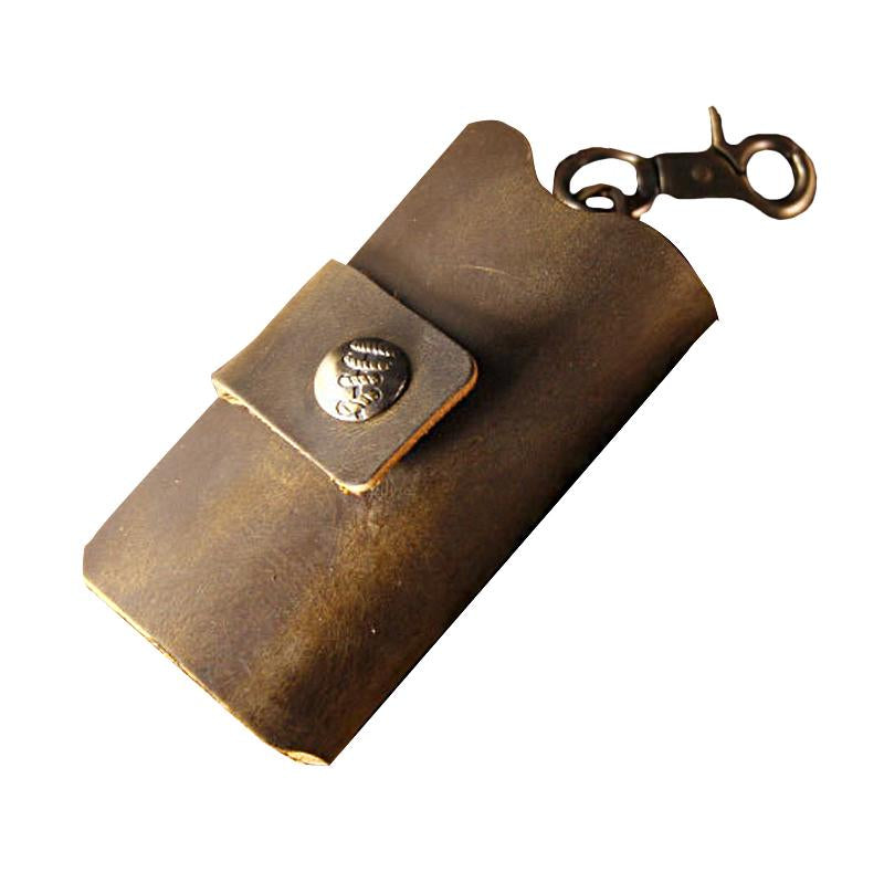 Mens Vintage Leather Snap Key Case 71061032Y