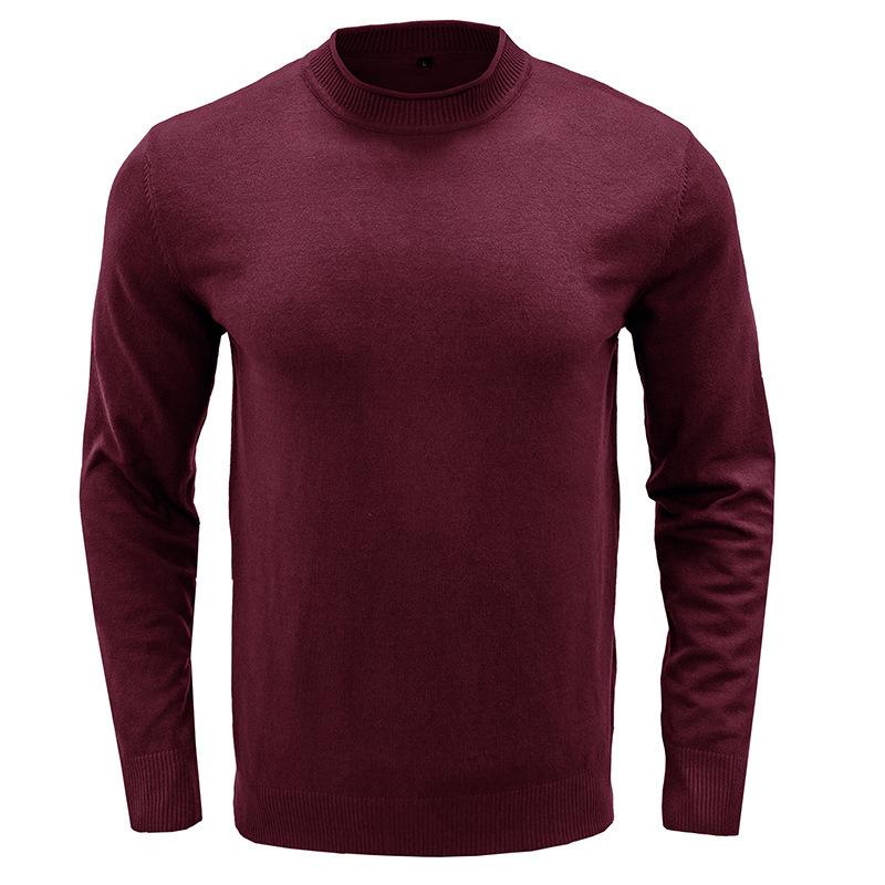 Mens Solid Round Neck Casual Sweater 27207117Z