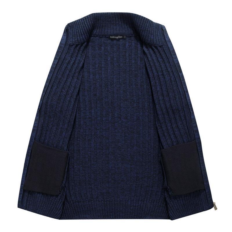 Mens Casual Stand Collar ZIpper Cotton Knit Jacket 46389690M
