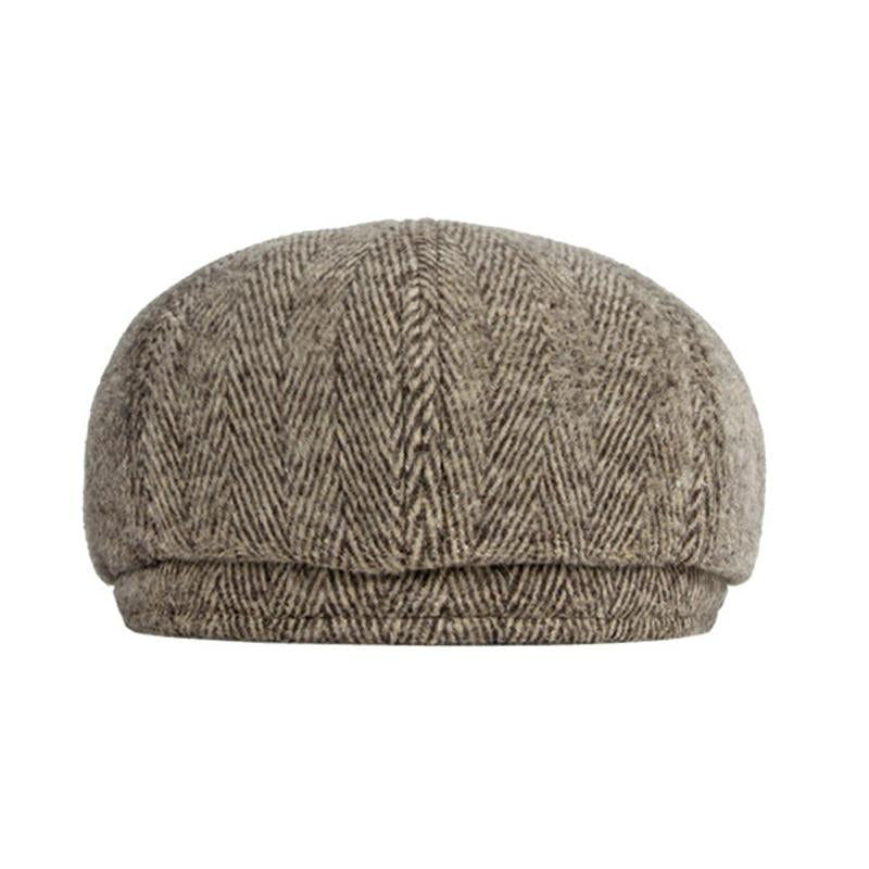 Mens British Vintage Wool Warm Earmuff Beret 36085431M