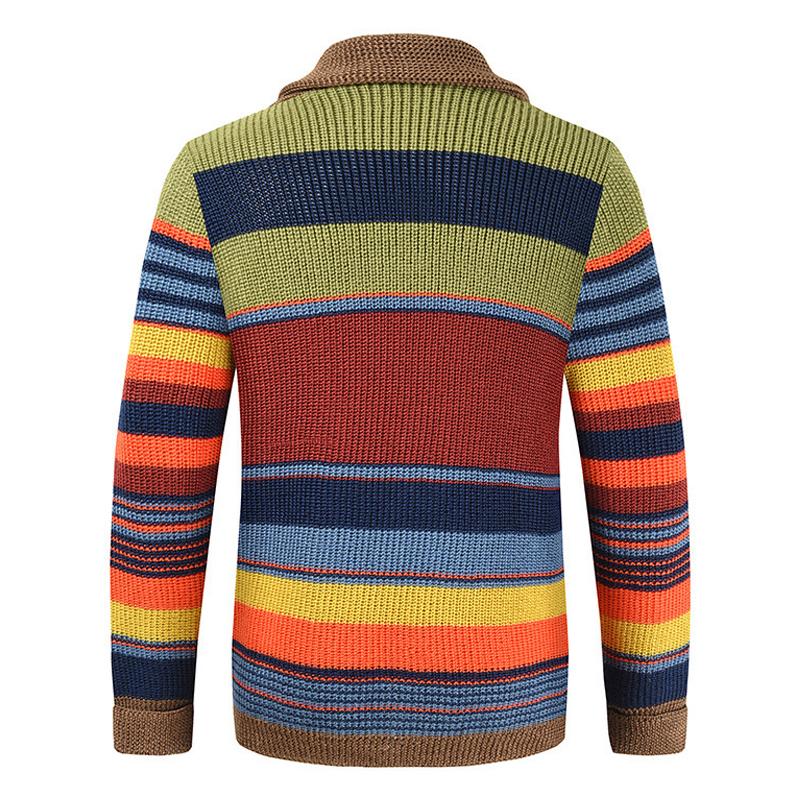 Mens Colorblock Lapel Sweater Jacket 02918584X