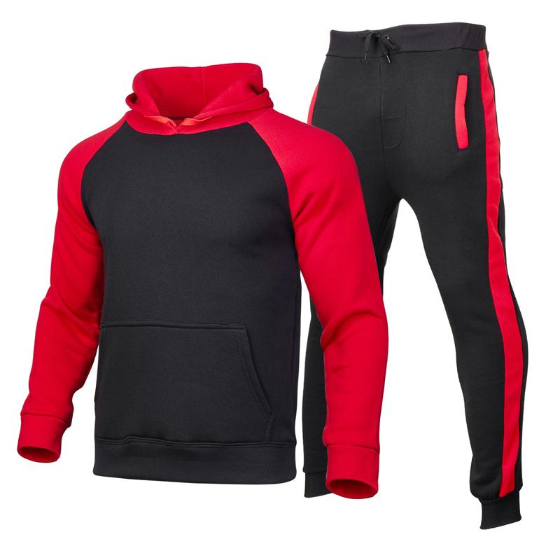 Mens Solid Color Hoodie Set 05265440X