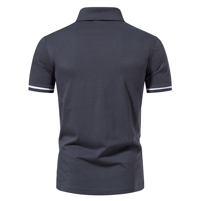 Mens White Stripe Trimmed Zipper Polo Shirt 50515028Z