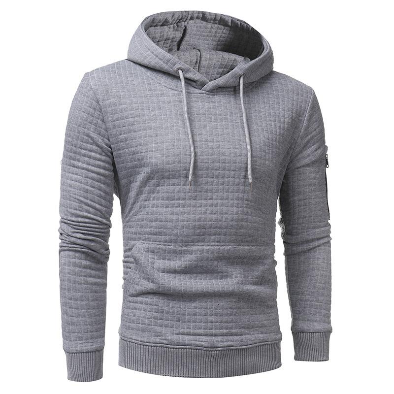 Mens Zipper Decor Loose Fit Casual Hoodie 22625474Z