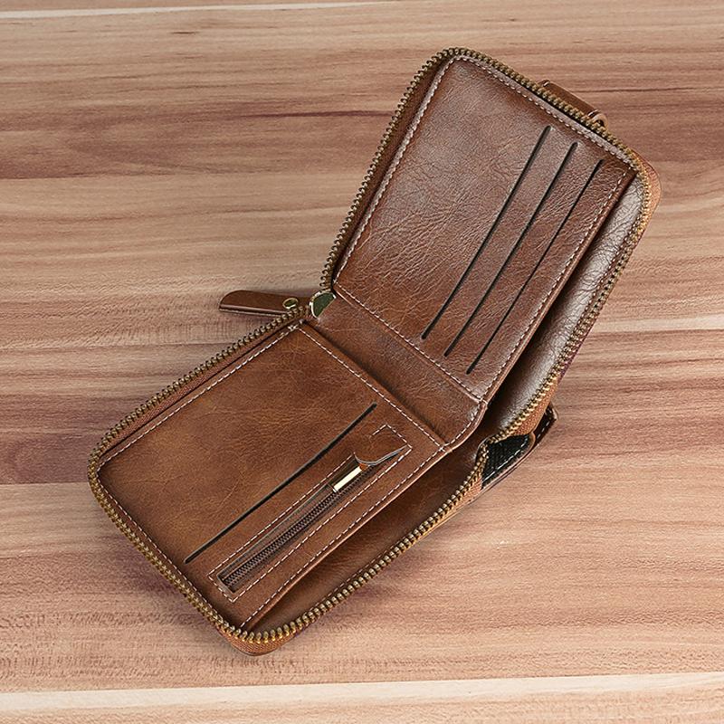 Mens Vintage Multifunctional Tri-Fold Compact Wallet 37104716Y