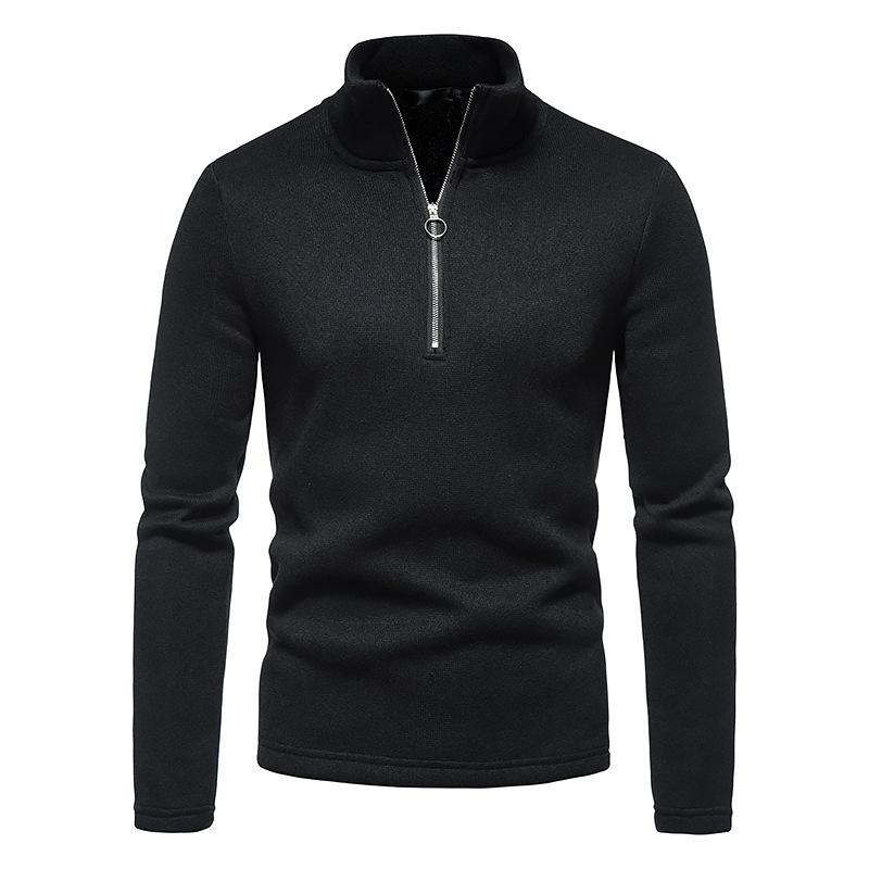 Mens Casual Solid Color Turtleneck Knitted Sweatshirt 54641407M