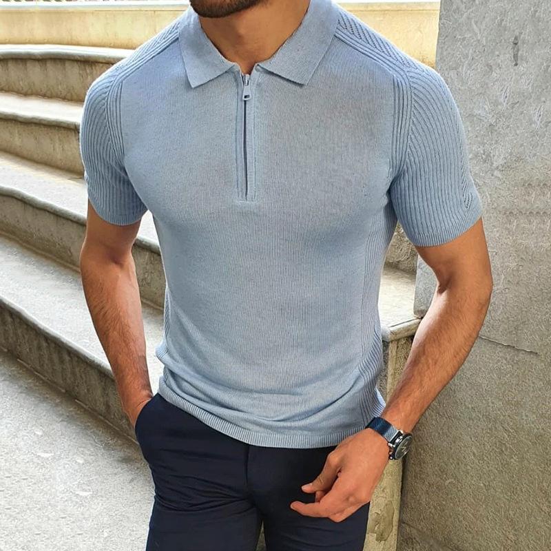 Mens Slim Lapel Short Sleeve POLO Shirt 02428640X