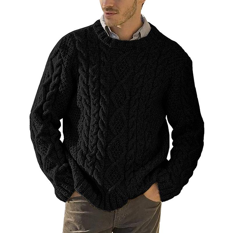 Mens Round Neck Long Sleeve Pullover Sweater 64925544M