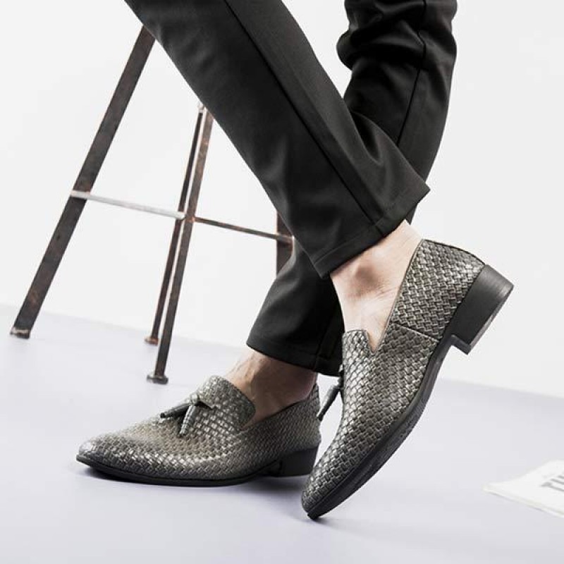 MENS WOVEN LEATHER SHOES 21875028
