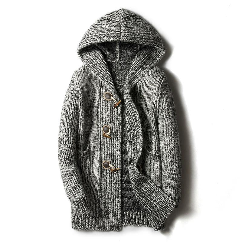 Mens Retro Hooded Sweater Jacket 64597000X