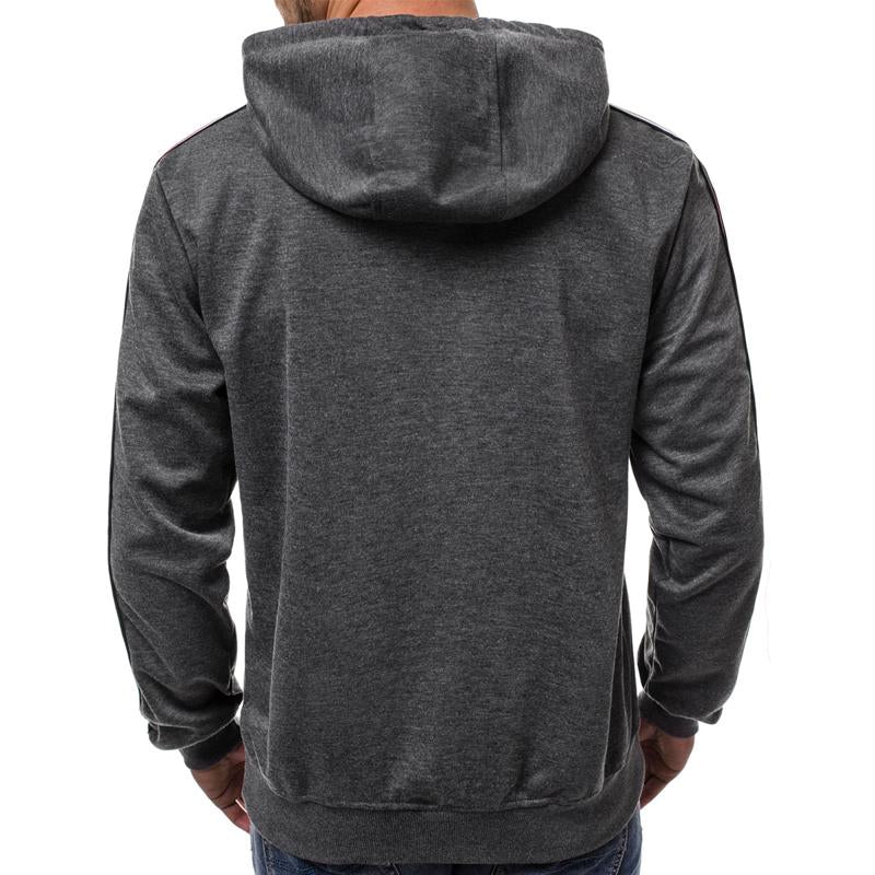 Mens Casual Line Stitching Pullover Hoodie 04924289X