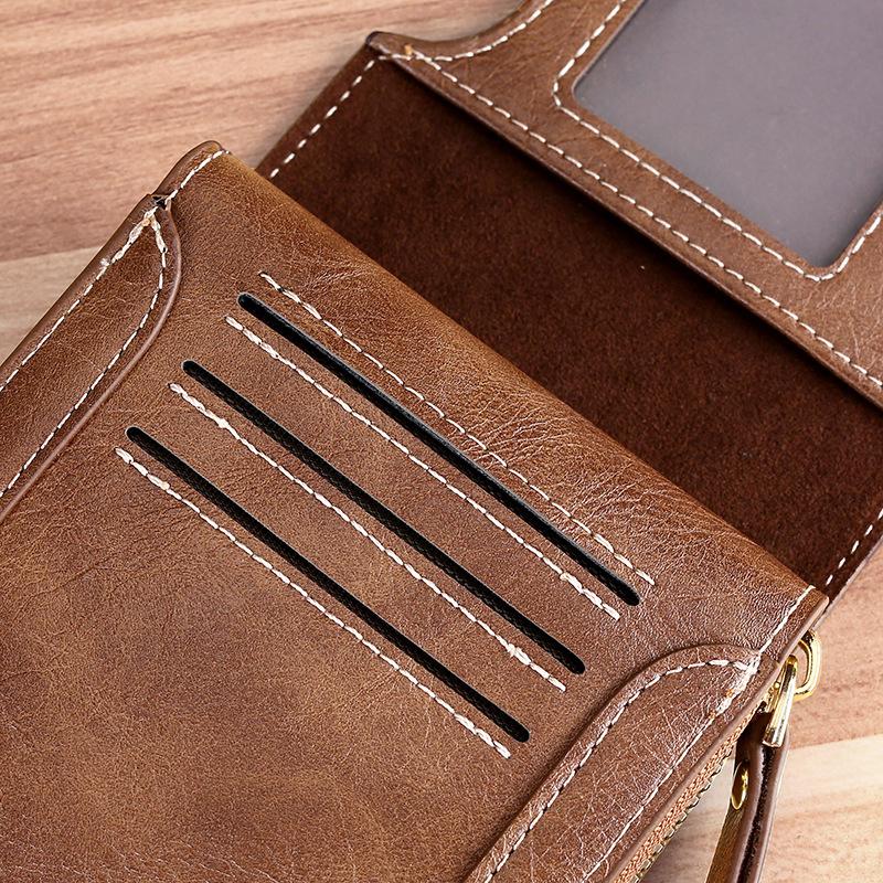 Mens Vintage Multifunctional Tri-Fold Compact Wallet 37104716Y