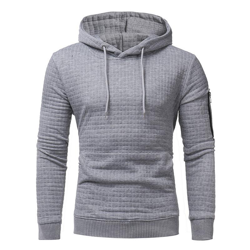 Mens Zipper Decor Loose Fit Casual Hoodie 22625474Z