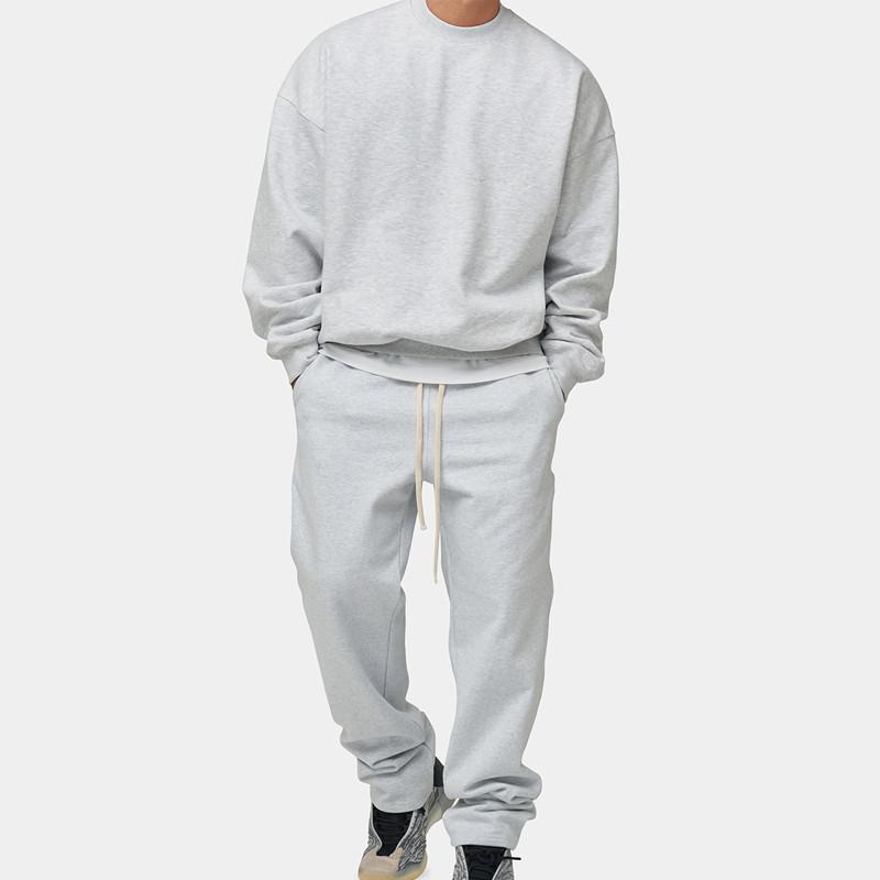 Mens Solid Loose Sweatshirt Set 33123705Z