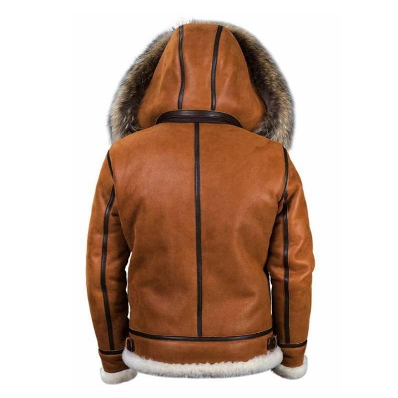 Mens Vintage Zip Thick Leather Coat 55852562X