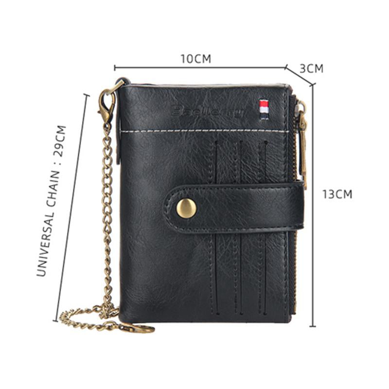 Mens Vintage Letter Zipper Snap Wallet 51317846Y