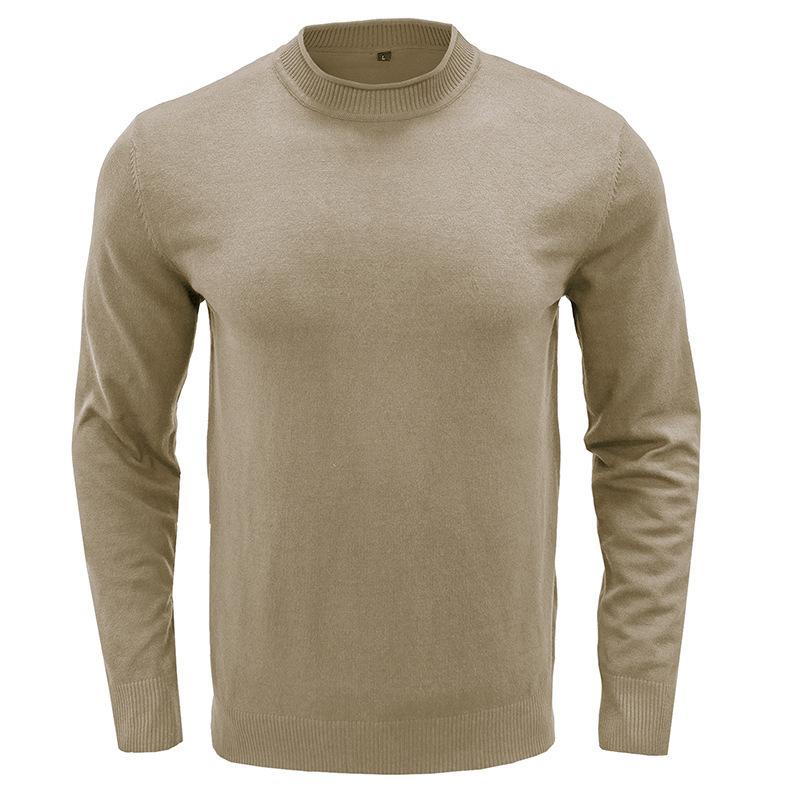 Mens Solid Round Neck Casual Sweater 27207117Z