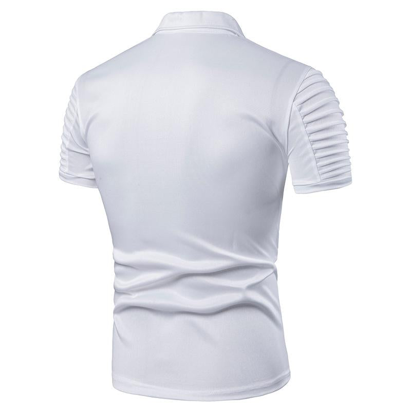 Mens Solid Color Short Sleeve Polo T-Shirt 83704539Y