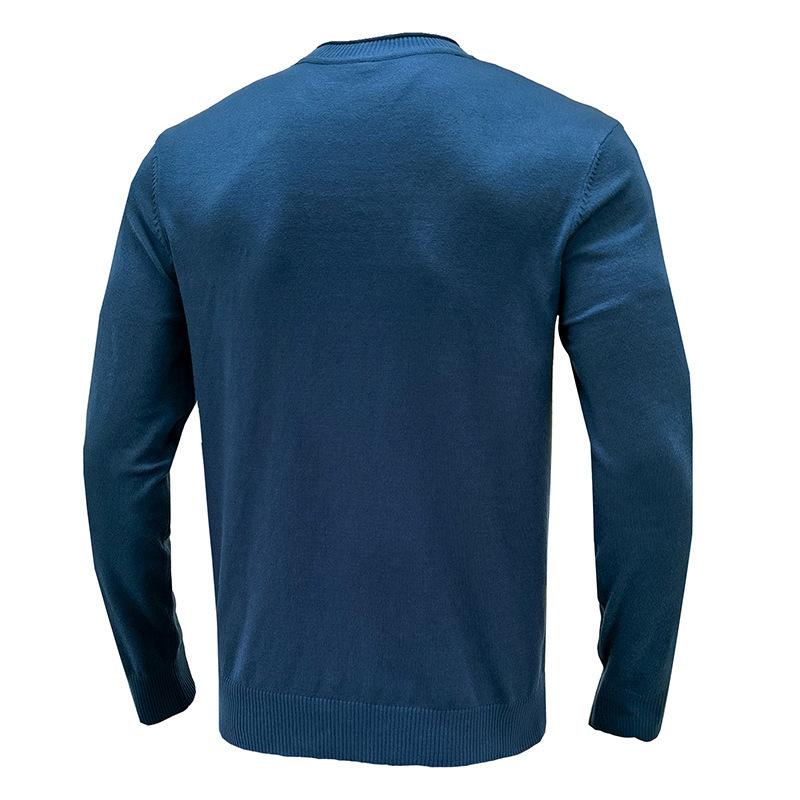 Mens Solid Round Neck Casual Sweater 27207117Z