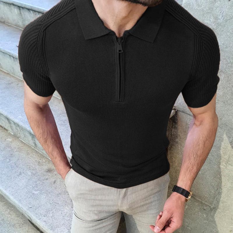 Mens Slim Lapel Short Sleeve POLO Shirt 02428640X