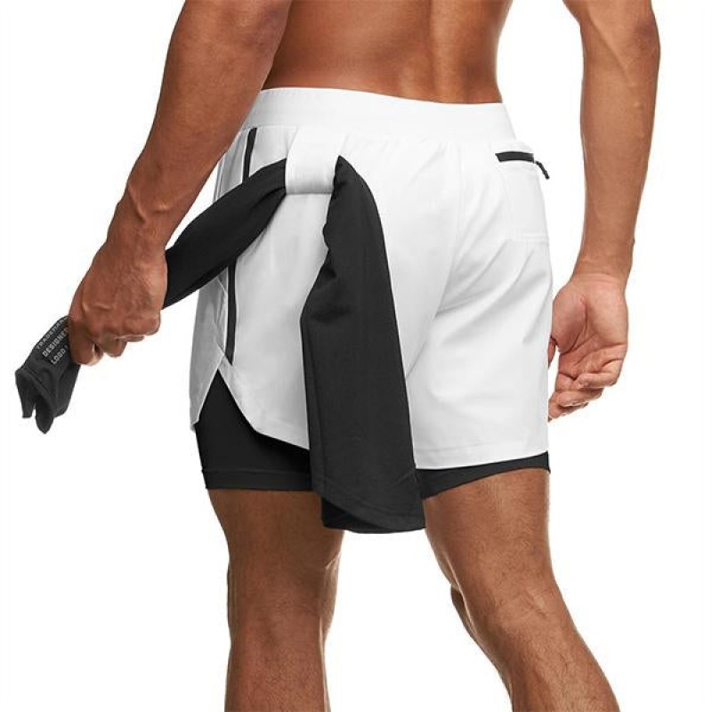 Mens Double Layer Quick Dry Sports Shorts 36316818M
