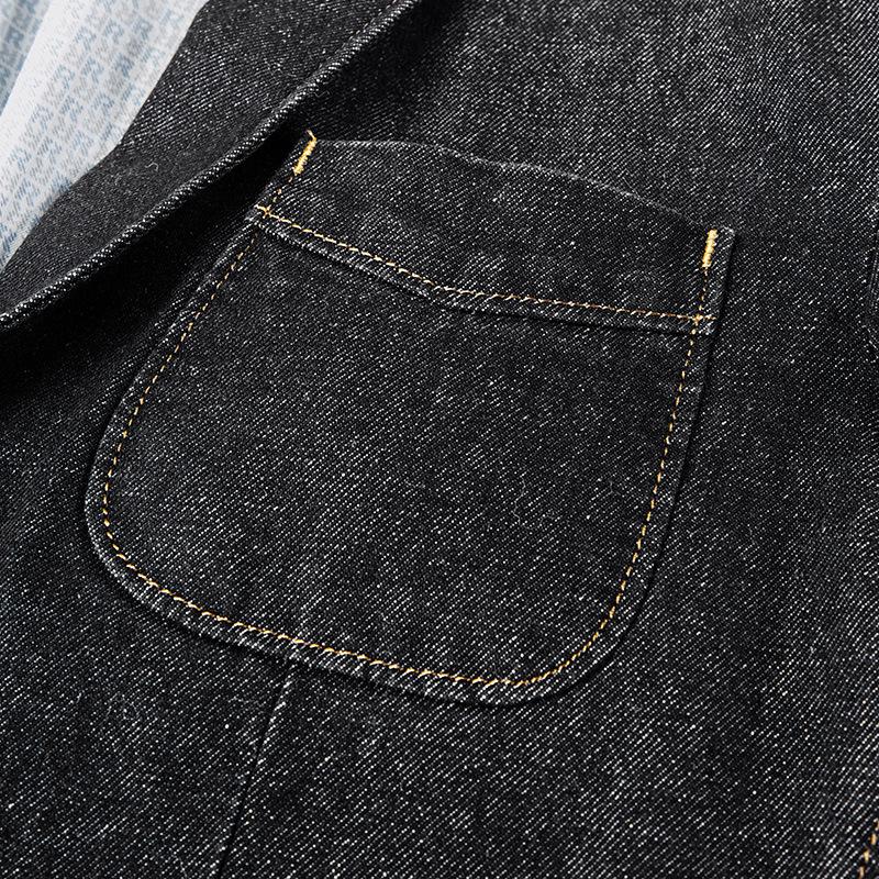 Mens Casual Thin Fit Lapel Denim Blazer 67211149M