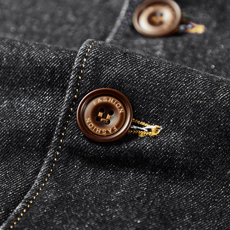 Mens Casual Thin Fit Lapel Denim Blazer 67211149M