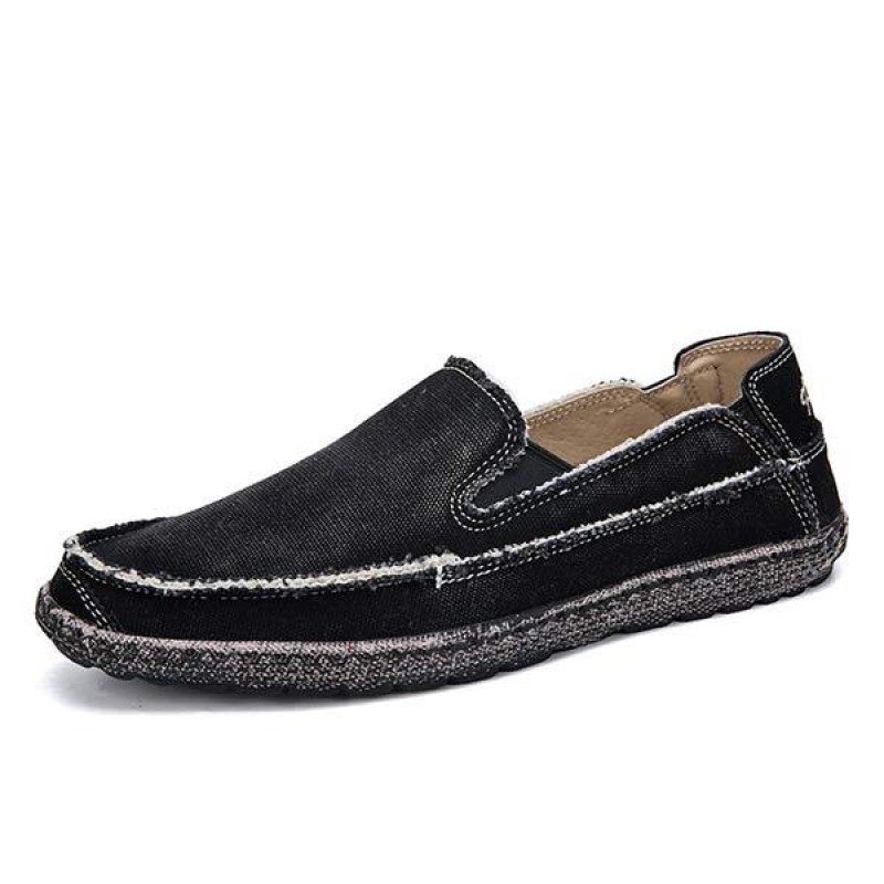 MENS WASHED DENIM CANVAS BREATHABLE CASUAL SHOES 14309547