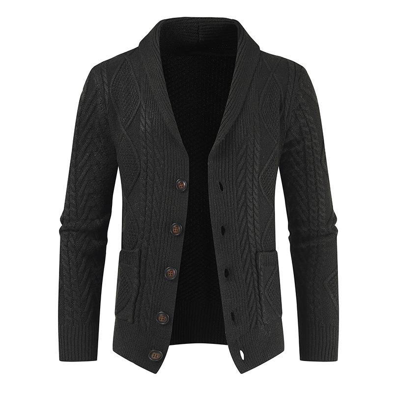 Mens Vintage Jacquard Thick Knit Cardigan 45801692M